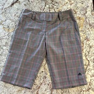 adidas Gray and Pink Plaid Women Shorts